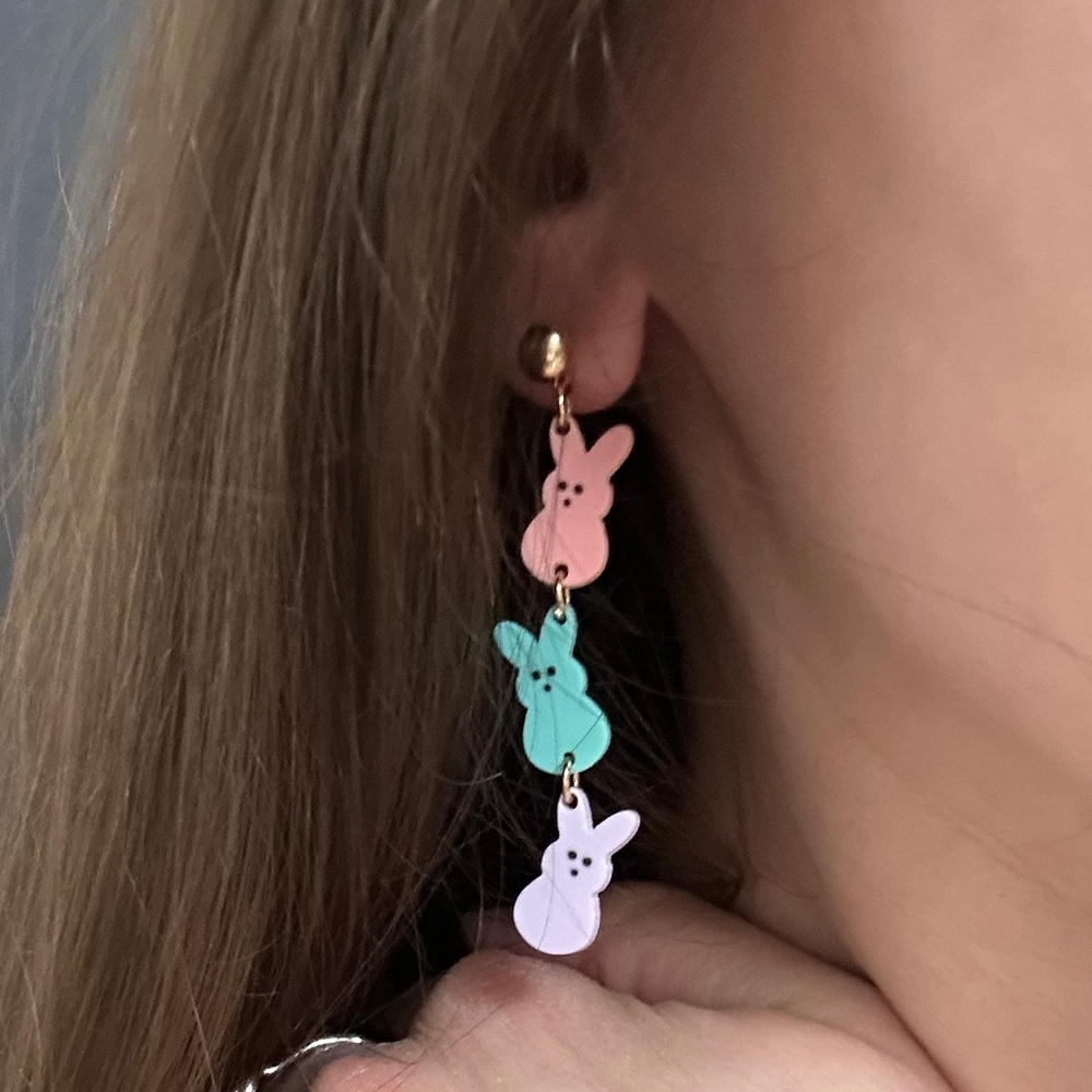 Bunny drop earrings, Easter